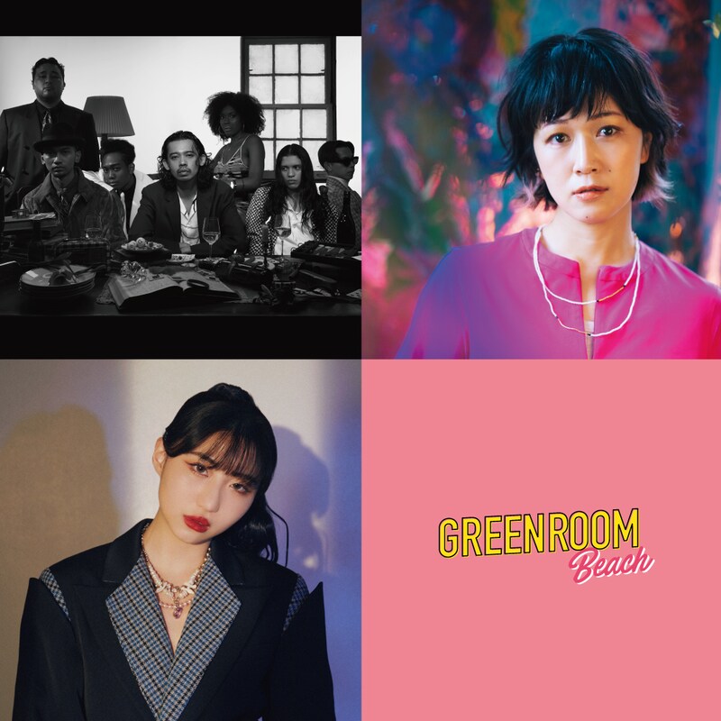 「GREENROOM BEACH」出演アーティスト第3弾。上段左からALI、BONNIE PINK、下段左がeill。
