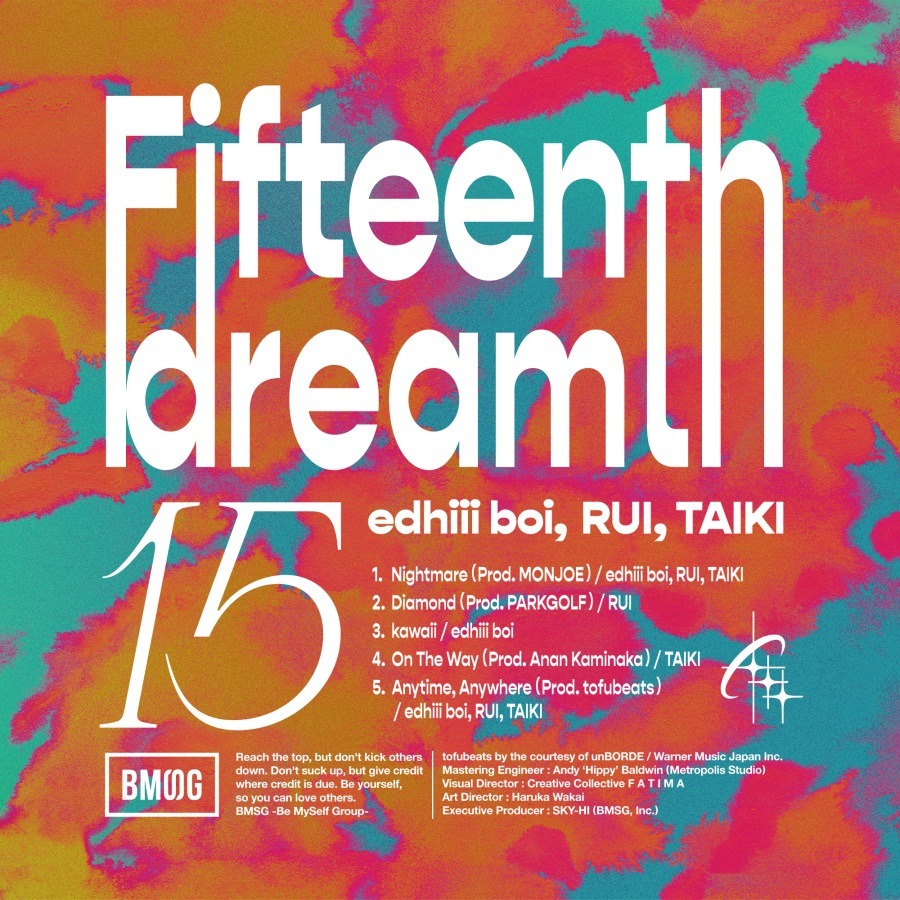 edhiii boi、RUI、TAIKI「15th Dream」配信ジャケット