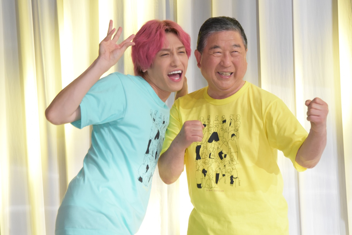 左からEXIT兼近、徳光和夫。