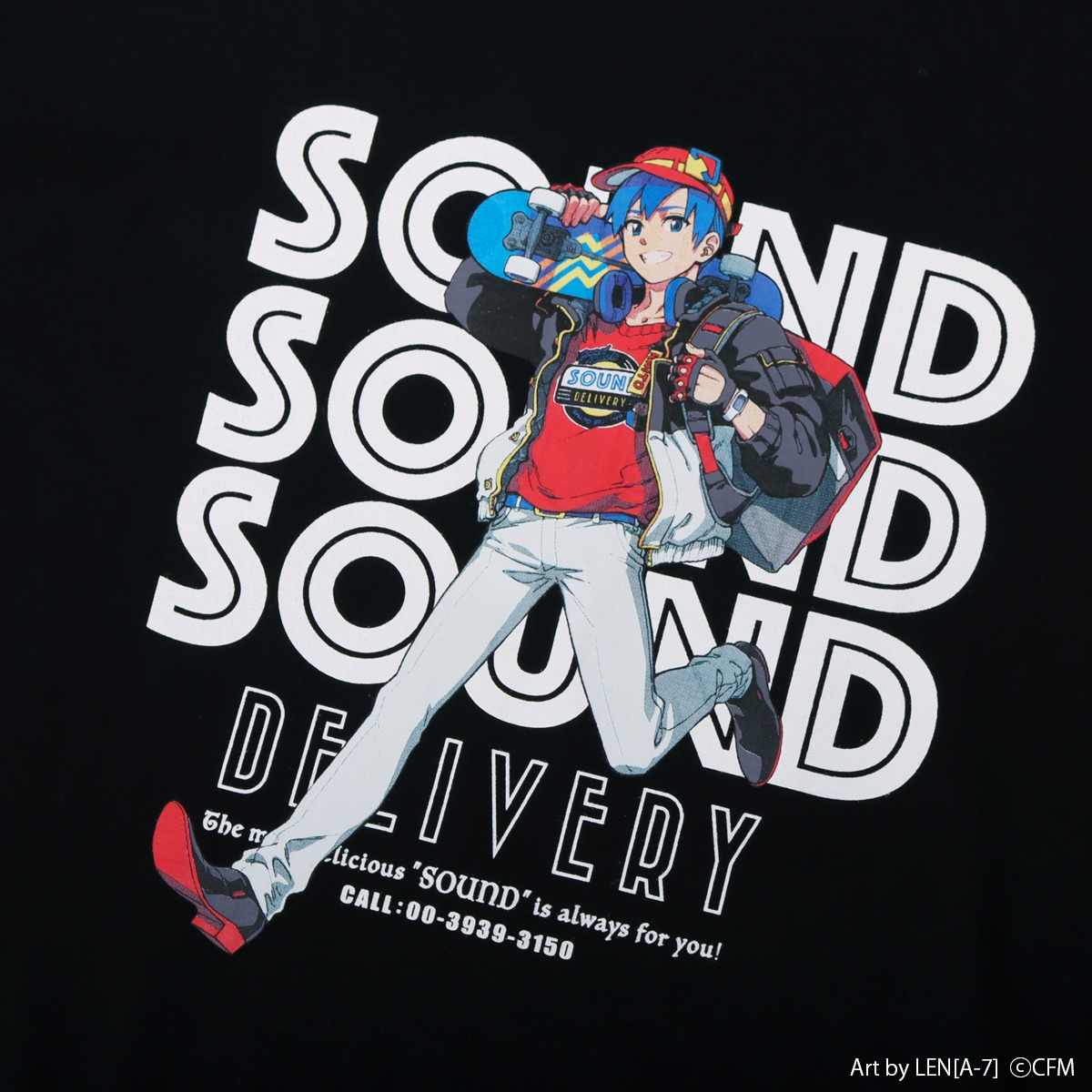 初音ミク SOUND DELIVERY イラストTシャツ KAITO（ブラック）