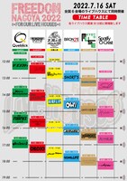 「FREEDOM NAGOYA 2022 -For Our Live Houses-」タイムテーブル