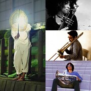 右側上から石渡岬、古池寿浩、中村樹生、左は川村亘平斎。