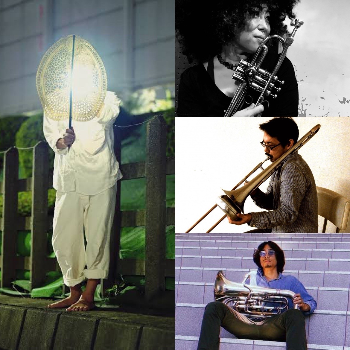 右側上から石渡岬、古池寿浩、中村樹生、左は川村亘平斎。