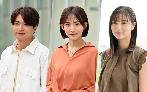 左から白洲迅、夏菜、新川優愛。