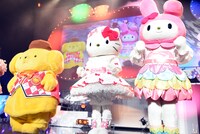 左からポムポムプリン、ハローキティ、マイメロディ。