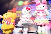 左からポムポムプリン、ハローキティ、マイメロディ。