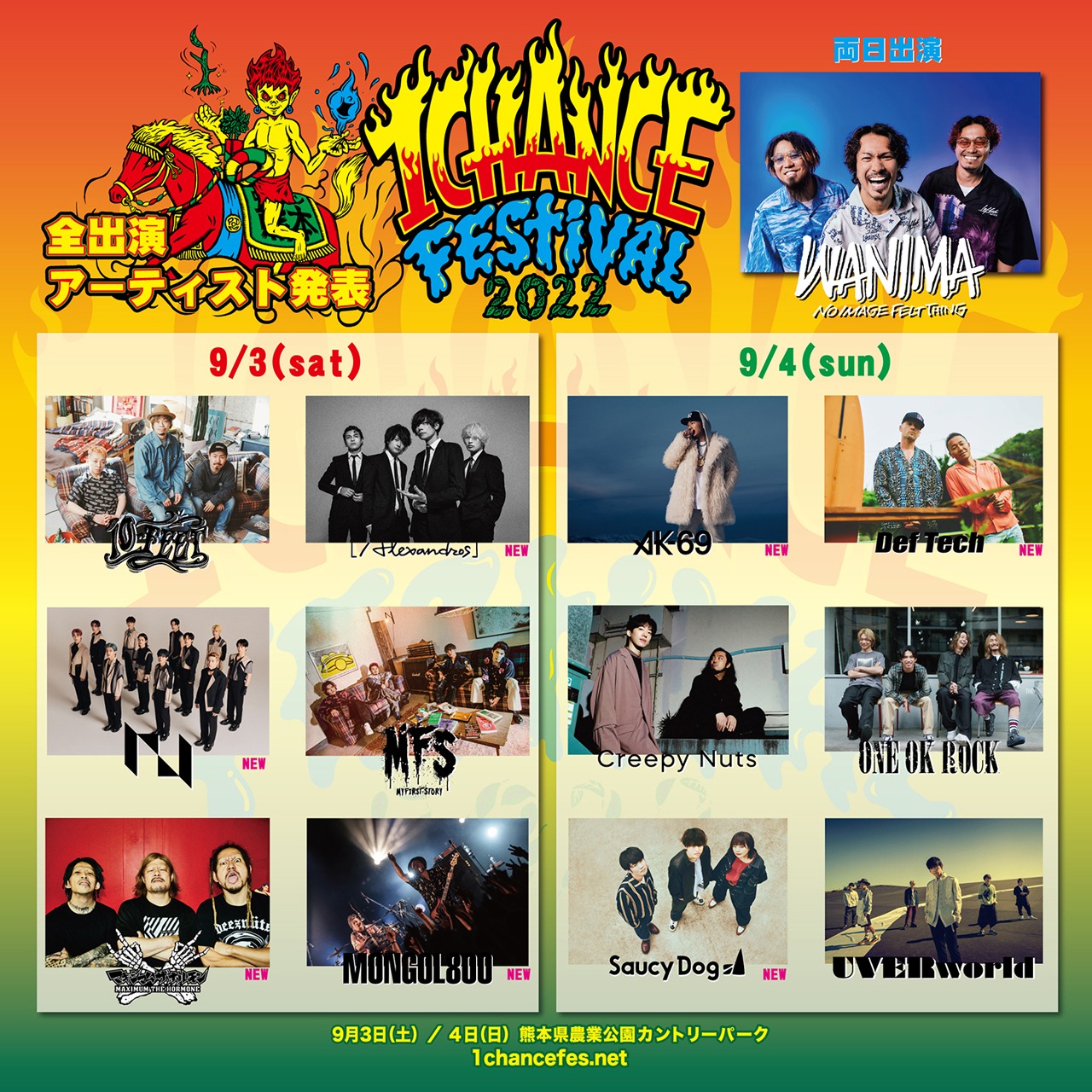 「1CHANCE FESTIVAL 2022」出演者一覧