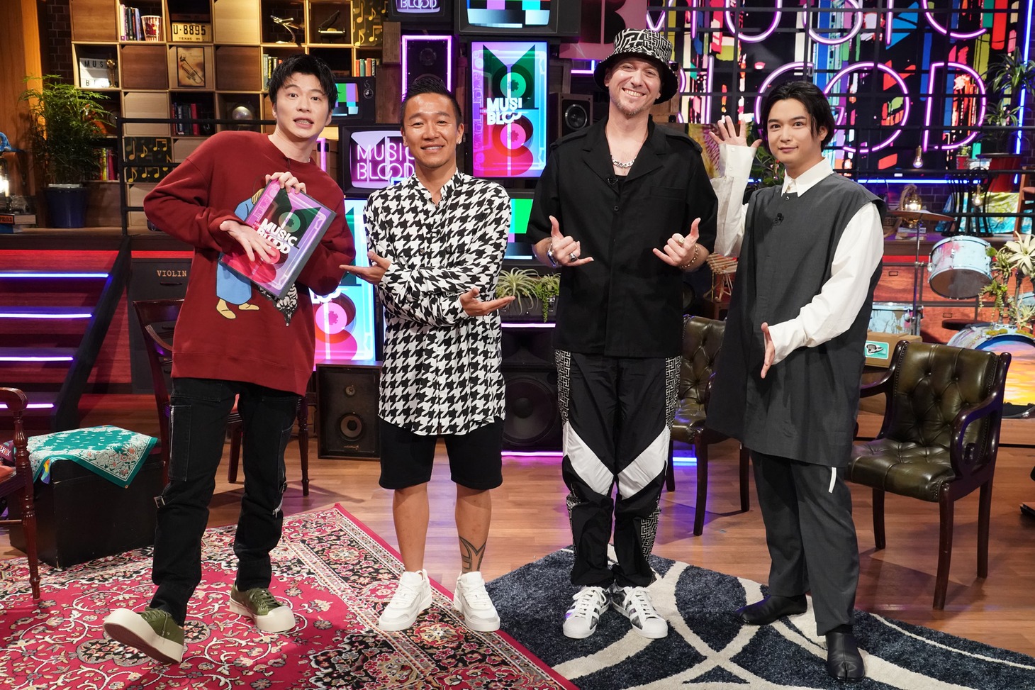 左から田中圭、Def Tech、千葉雄大。(c)日本テレビ