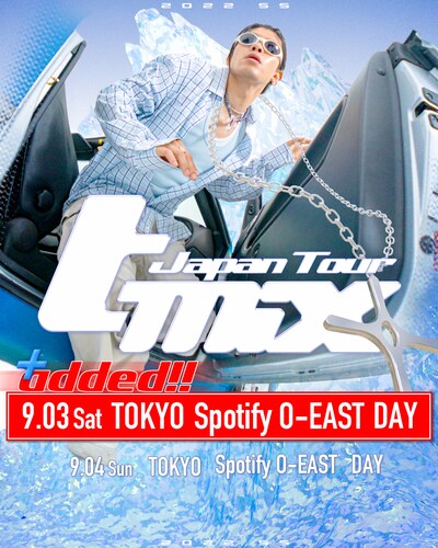 Tohji「t-mix Japan Tour 2022 ss」追加公演告知ビジュアル