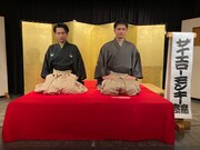 左から旭堂南龍、笑福亭笑利。