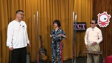 左から長谷川忍、Rei、タモリ。（写真提供：テレビ朝日）