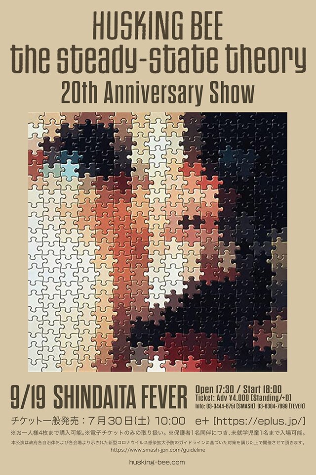 HUSKING BEE「"the steady-state theory" 20th Anniversary Show」フライヤー