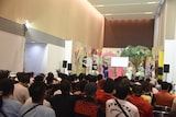 「アイドル歌会 TIF出張版」の様子。