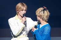 山中柔太朗（M!LK）と田中雅功（さくらしめじ）。（撮影：笹森健一）