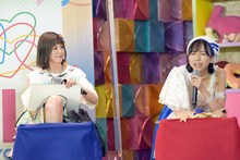 左から大場はるか（ナナランド）、鍛治島彩（アップアップガールズ（２））。