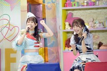 左から八木沙季（Lovelys）、田口空（アイドルカレッジ）。