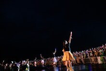 「エビ中 夏のファミリー遠足 略してファミえん in 山中湖 2022」1日目の様子。