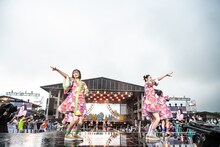 「エビ中 夏のファミリー遠足 略してファミえん in 山中湖 2022」1日目の様子。