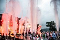 「エビ中 夏のファミリー遠足 略してファミえん in 山中湖 2022」1日目の様子。