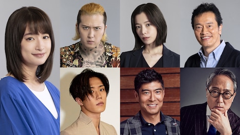 左上から時計回りに門脇麦、尾上松也、桜井ユキ、遠藤憲一、佐野史郎、高嶋政宏、早乙女太一。(c)フジテレビ