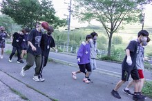 「第二回WACKメンズ合同オーディション2022」早朝二人三脚の様子。