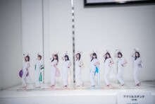 撮り下ろし写真を使用したエビ中アクリルスタンド。