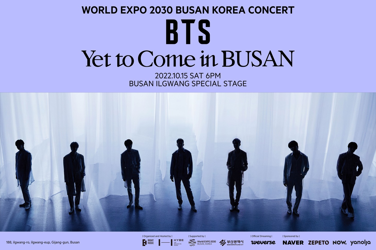 人気画像9位は「BTSが10月に10万人規模コンサート開催、無料生配信も」より、「WORLD EXPO 2030 BUSAN KOREA CONCERT BTS 『Yet To Come』 in BUSAN」告知ビジュアル。