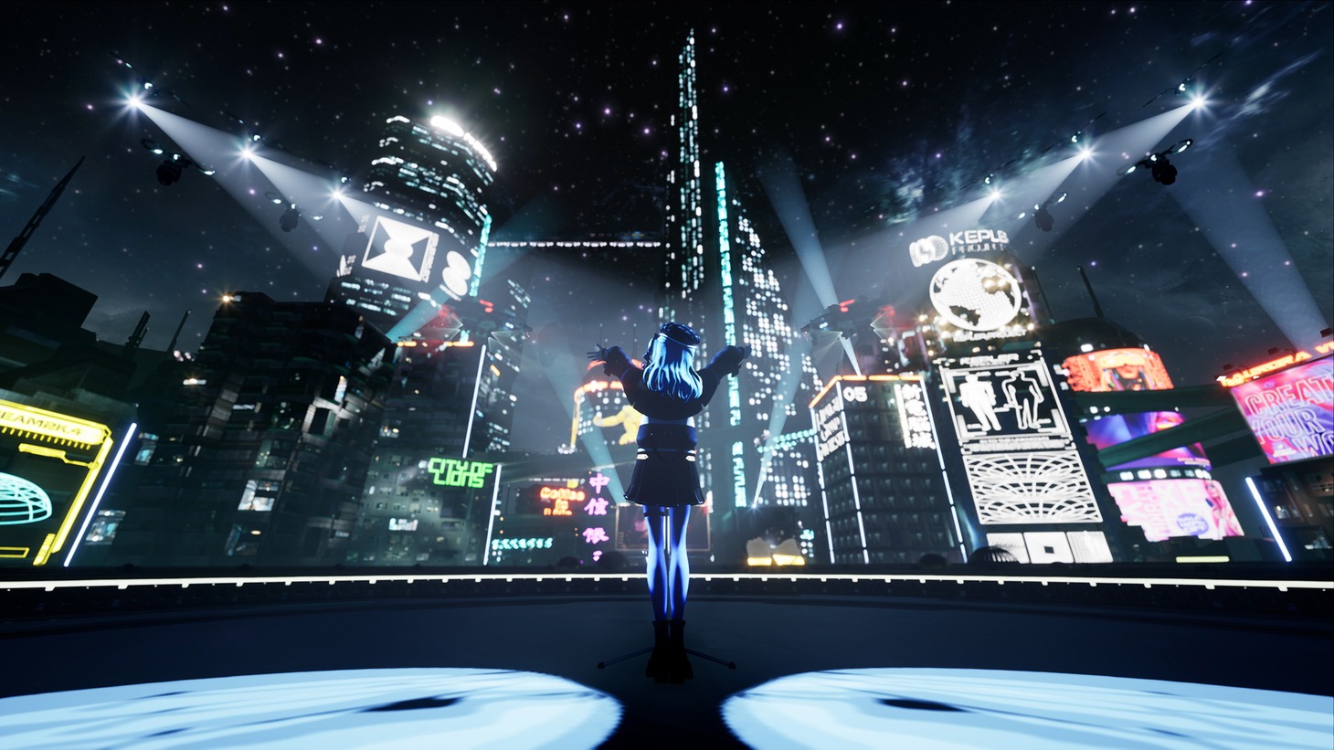 「Midnight Grand Orchestra 1st VIRTUAL LIVE "Overture"」の様子。(c)VIA / TOY'S FACTORY (c)2016 COVER Corp.