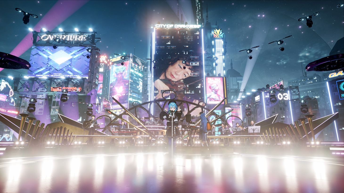 「Midnight Grand Orchestra 1st VIRTUAL LIVE "Overture"」の様子。(c)VIA / TOY'S FACTORY (c)2016 COVER Corp.