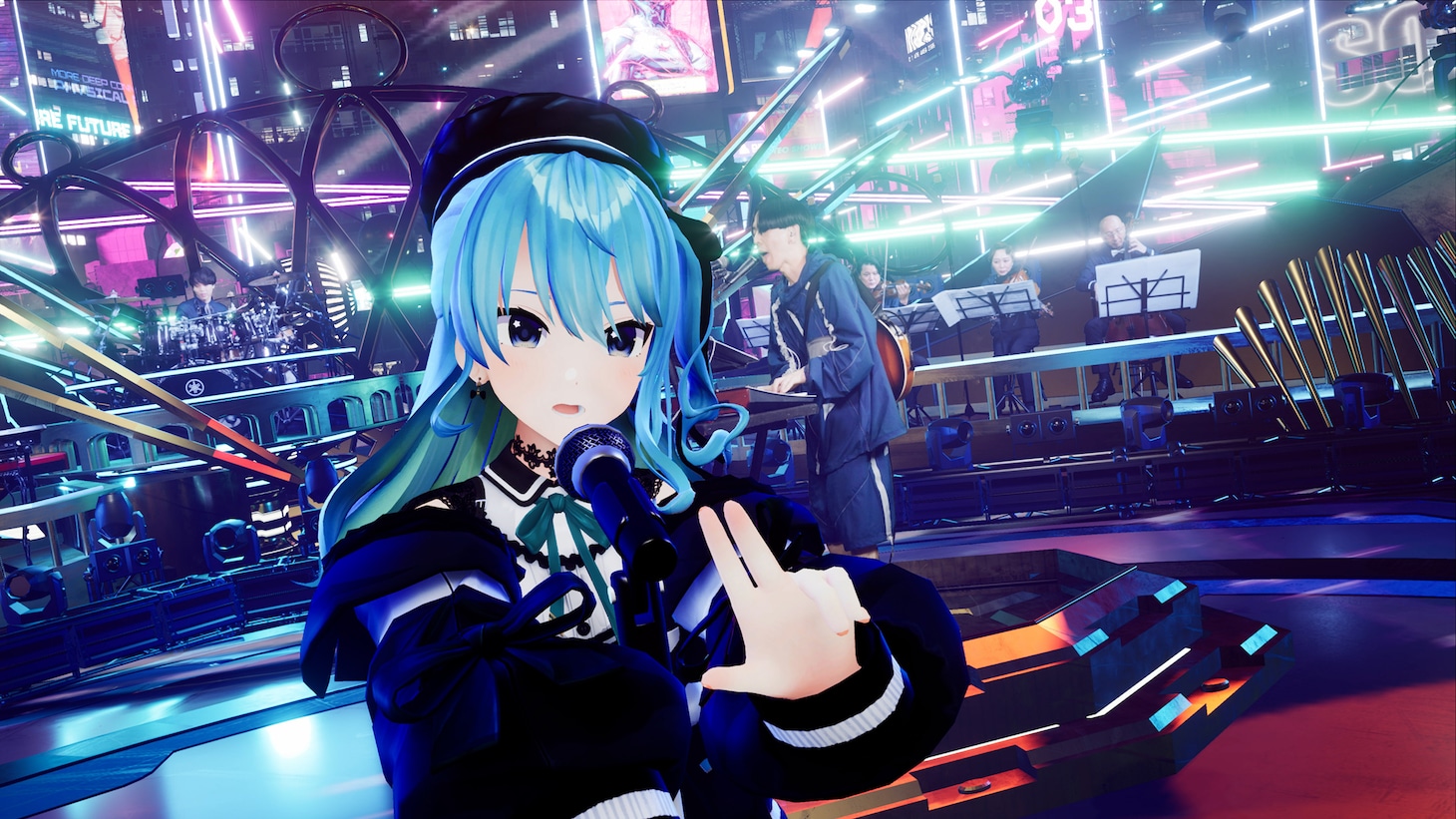 「Midnight Grand Orchestra 1st VIRTUAL LIVE "Overture"」の様子。(c)VIA / TOY'S FACTORY (c)2016 COVER Corp.