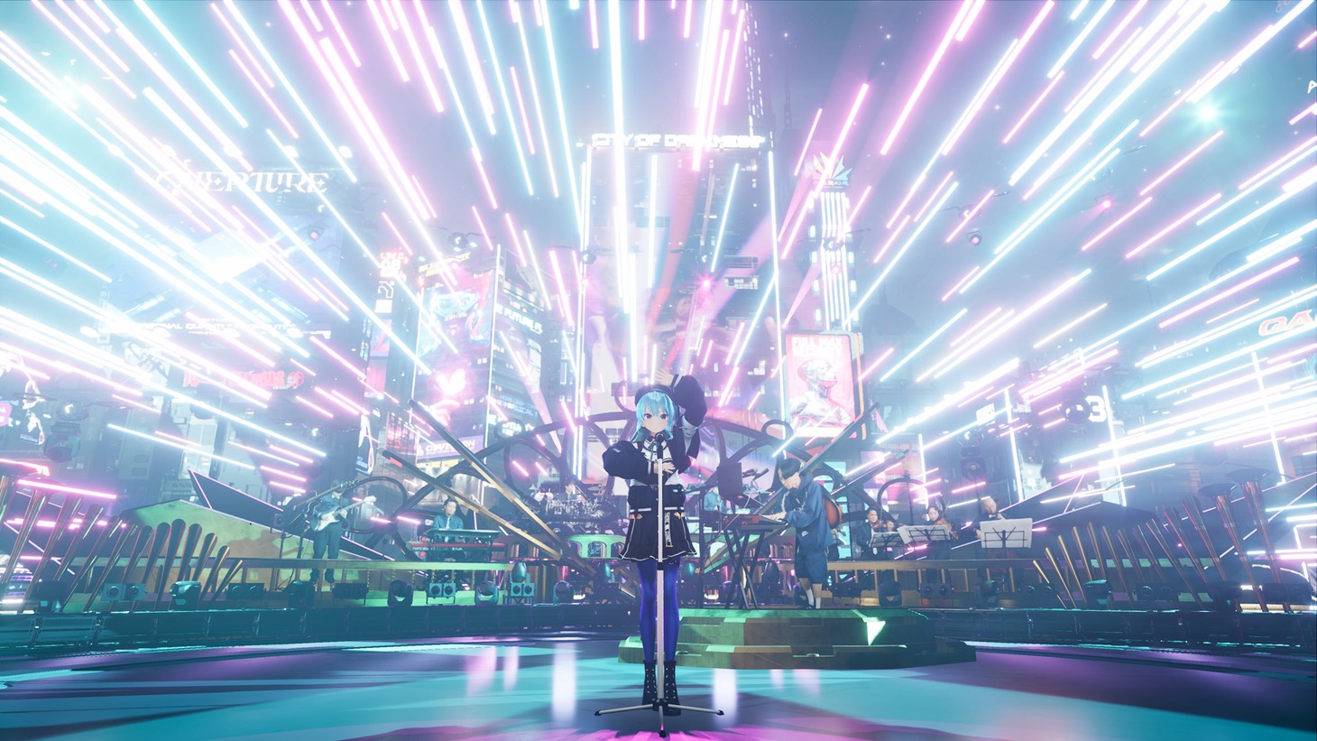 「Midnight Grand Orchestra 1st VIRTUAL LIVE "Overture"」の様子。(c)VIA / TOY'S FACTORY (c)2016 COVER Corp.