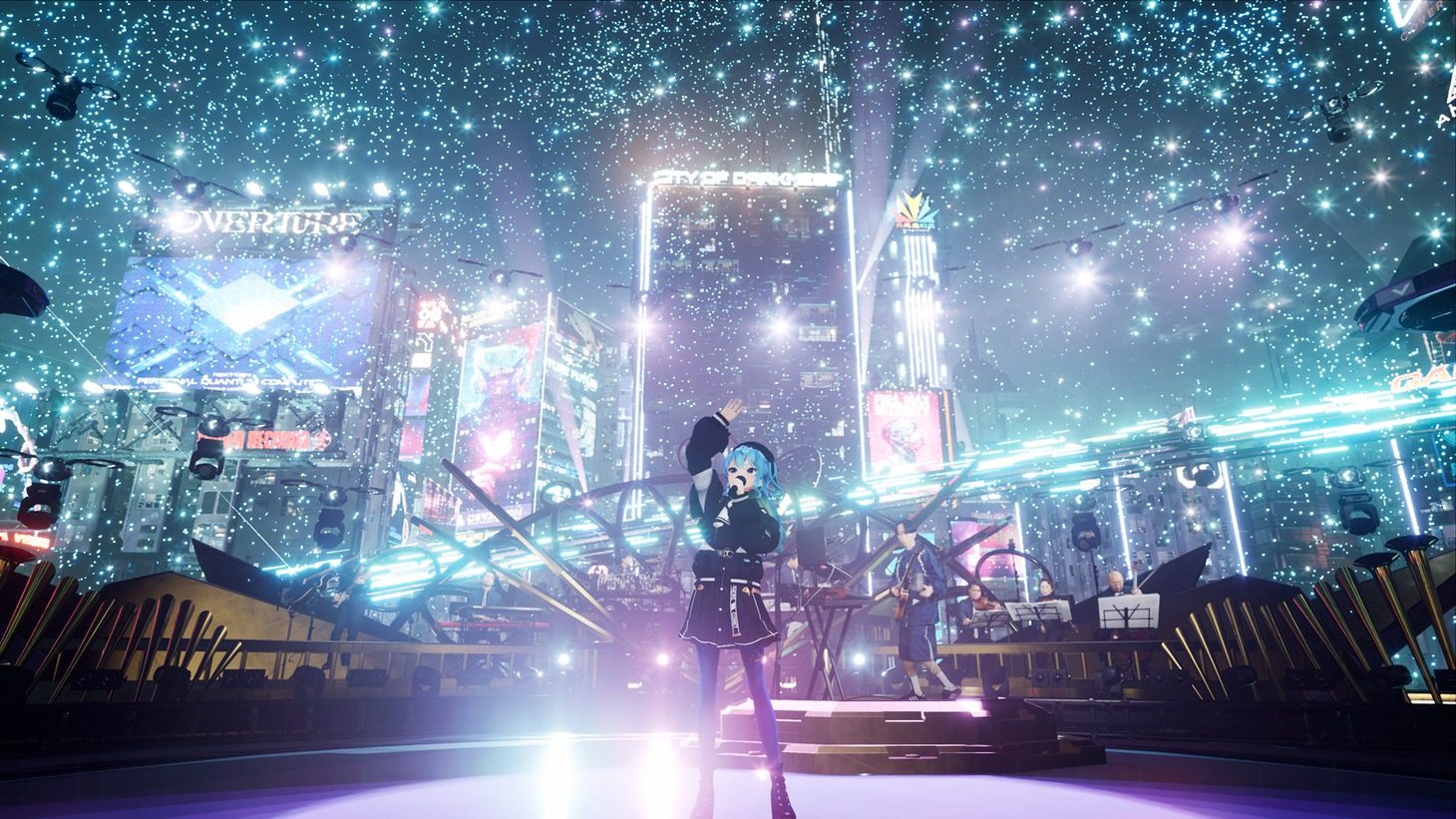 「Midnight Grand Orchestra 1st VIRTUAL LIVE "Overture"」の様子。(c)VIA / TOY'S FACTORY (c)2016 COVER Corp.