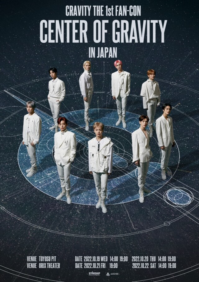 「CRAVITY, THE 1ST FAN-CON 'CENTER OF GRAVITY' IN JAPAN」ポスター