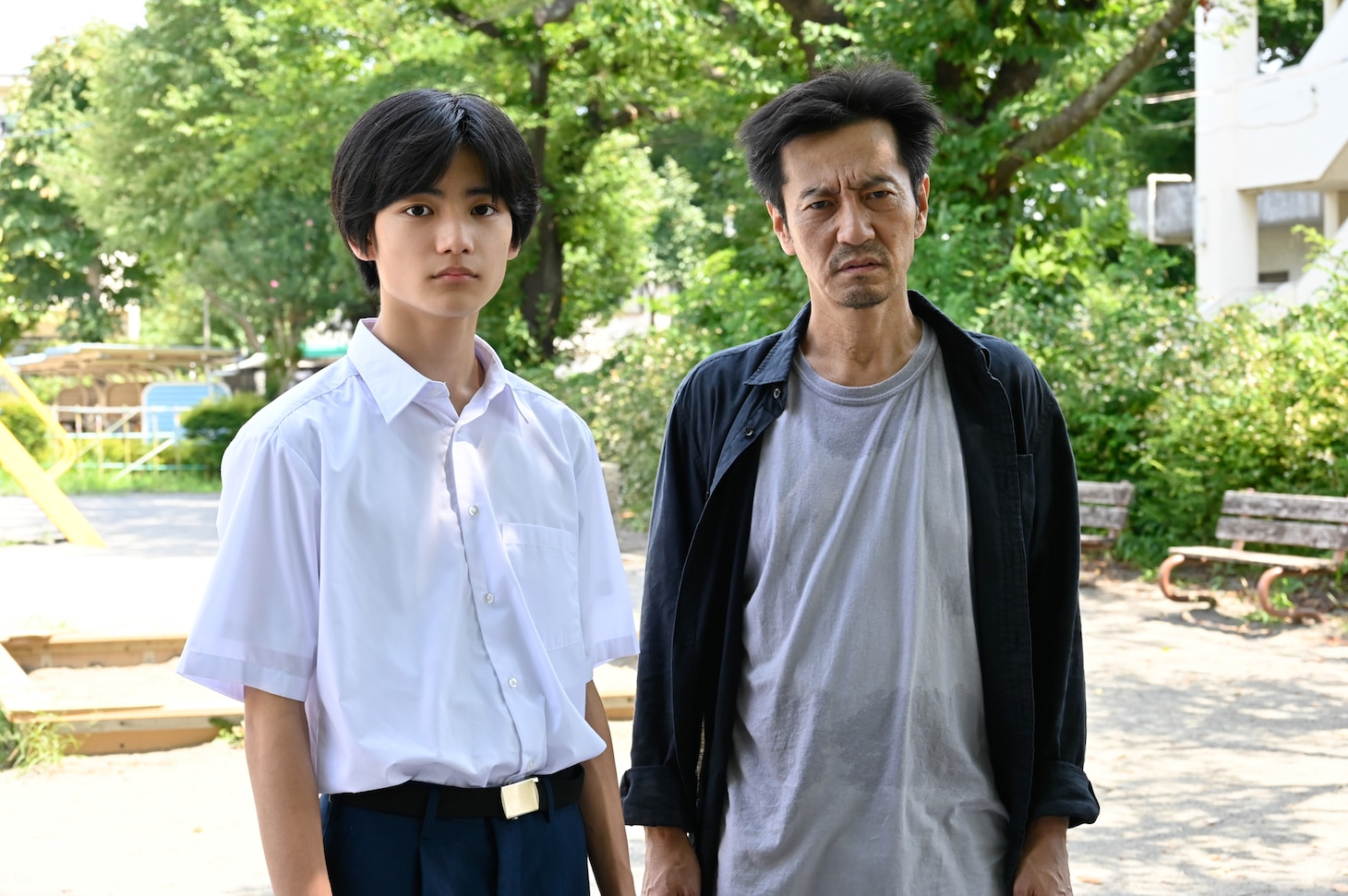 堀口祐希役の城桧吏と村田清役の津田寛治。