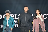 左から平手友梨奈、竹内涼真、新木優子。