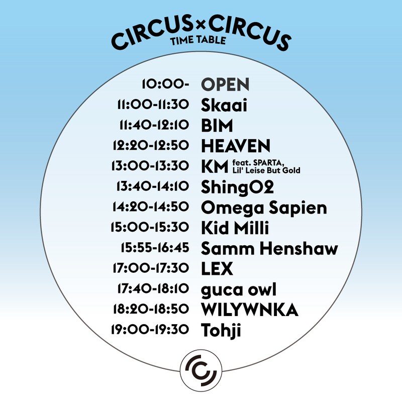 「CIRCUS × CIRCUS」タイムテーブル