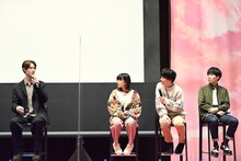 左から宮沢氷魚、Saucy Dog。