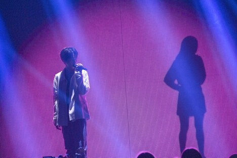 「半分相逢傘」のセリフパートを担当した長野凌大。（撮影：米山三郎）