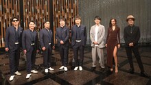左からゴスペラーズ、川崎鷹也、水原希子、リリー・フランキー。（写真提供：NHK）