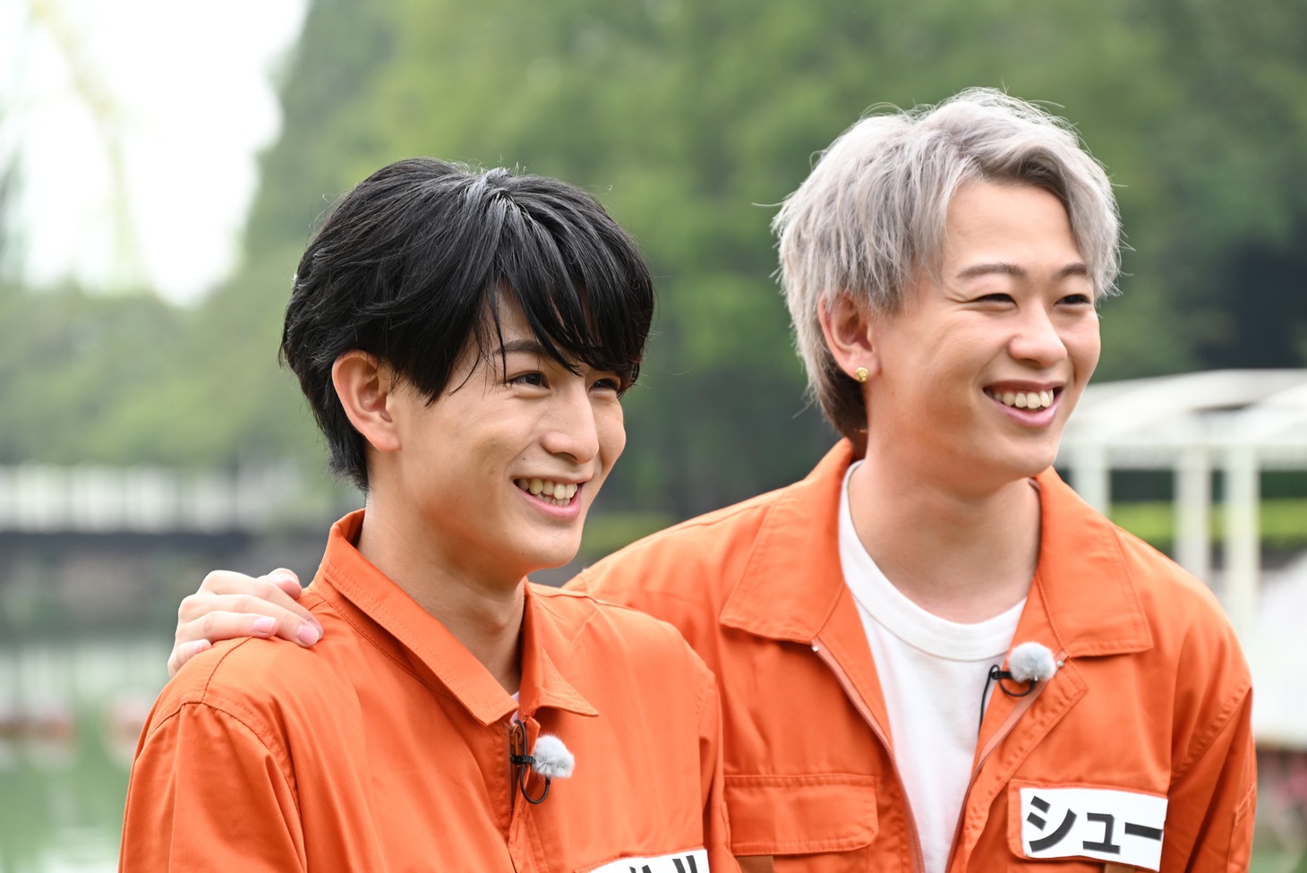 コメント撮りをするハルとシューヤ。
