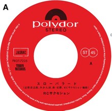 RCサクセション「スローバラード」SIDE A盤面