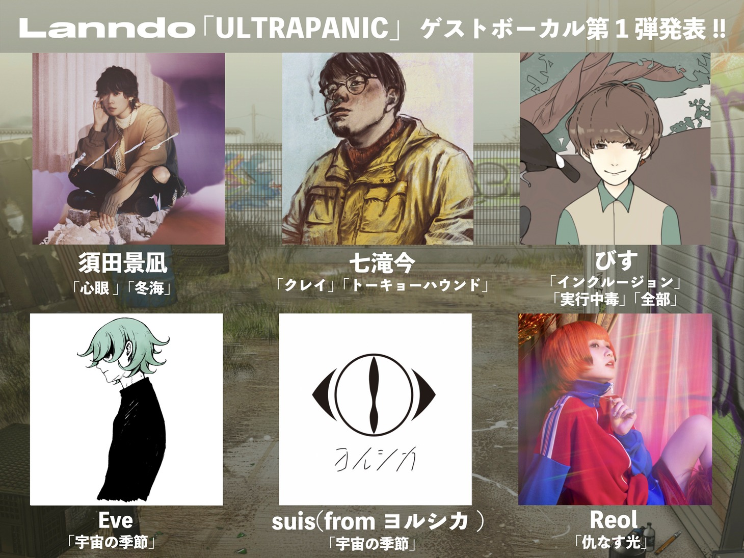 Lanndo「ULTRAPANIC」第1弾ゲストアーティスト一覧