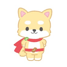 まめちぃ（豆原一成考案）。ヒーローの柴犬。まっすぐすぎる性格の持ち主。(c) ’22 SANRIO 著作(株)サンリオ (c)LAPONE ENTERTAINMENT