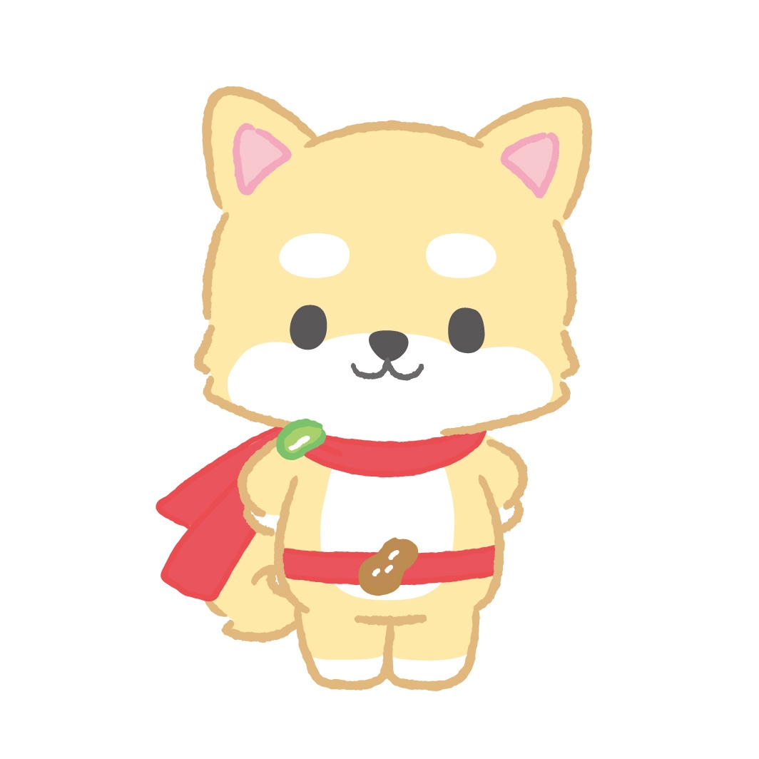 まめちぃ（豆原一成考案）。ヒーローの柴犬。まっすぐすぎる性格の持ち主。(c) ’22 SANRIO 著作(株)サンリオ (c)LAPONE ENTERTAINMENT
