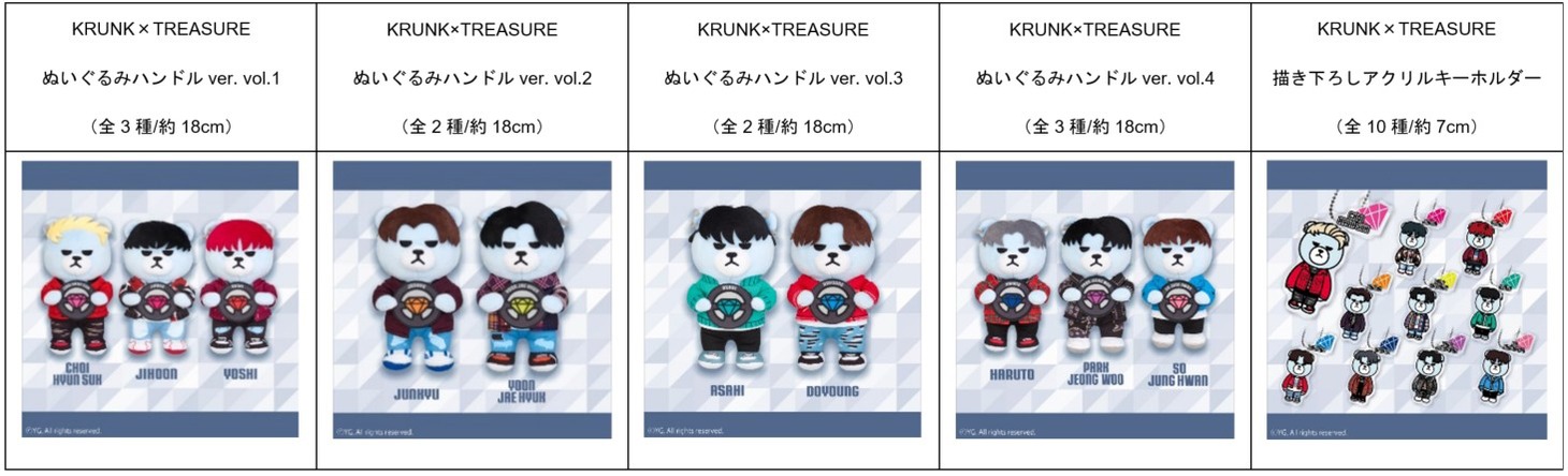 「KRUNK×TREASURE」ぬいぐるみ＆キーホルダー