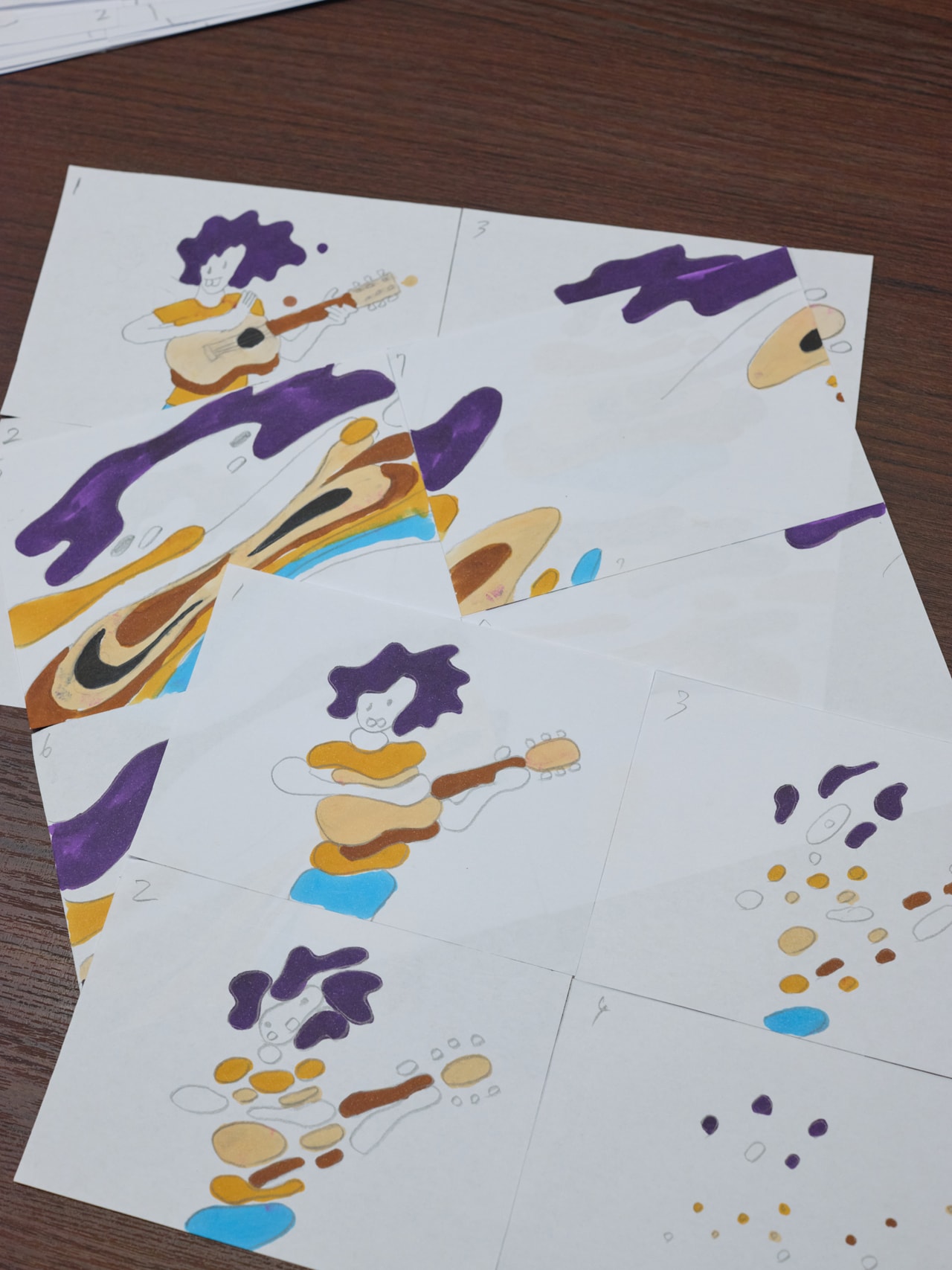 坂本慎太郎「ある日のこと（One Day）」MVのイラスト原画。