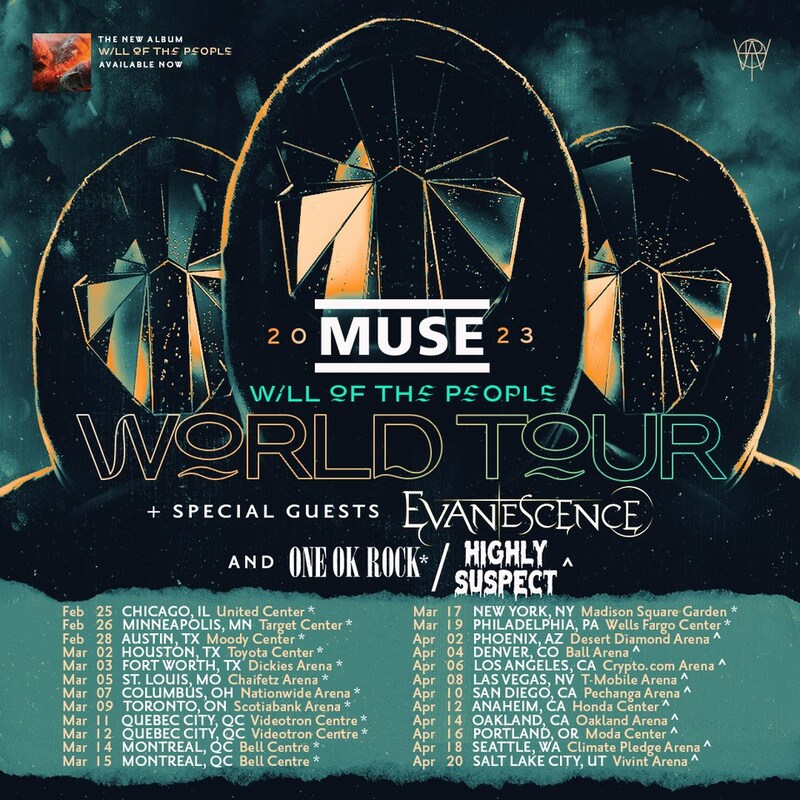Muse「WILL OF THE PEOPLE WORLD TOUR 2023」フライヤー