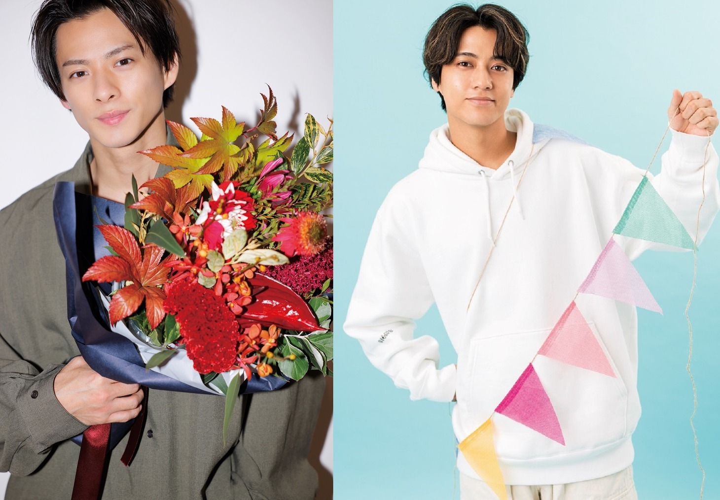 「ベツコミ」12月号より左からKing & Princeの平野紫耀、高橋海人。（撮影：白木努［PEACE MONKEY］）（撮影：TOMO）