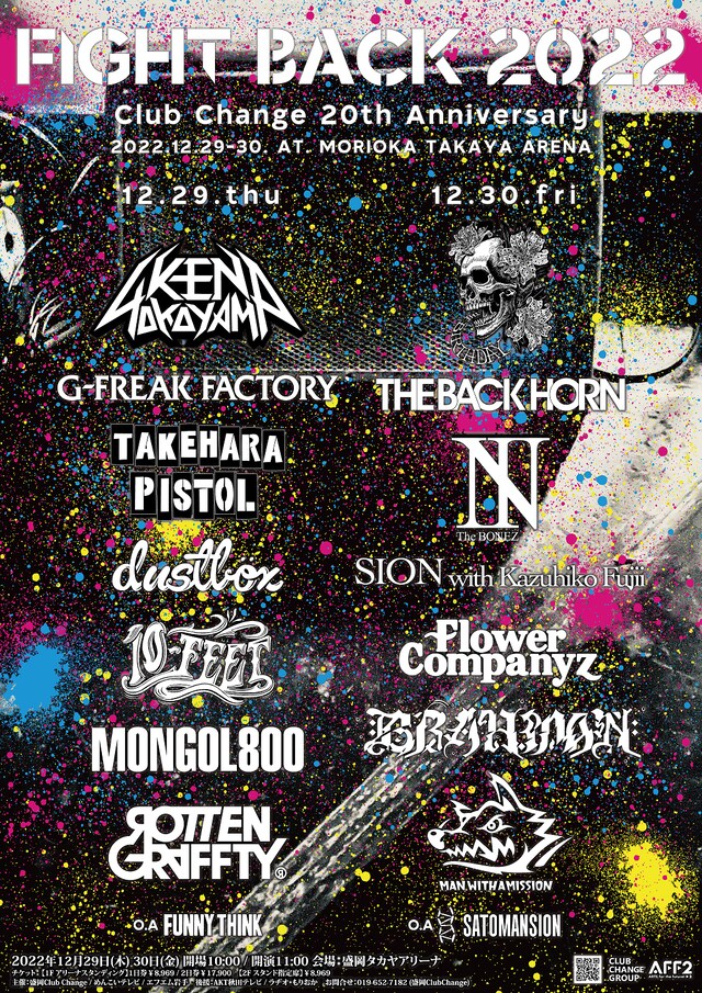 「FIGHT BACK 2022 ClubChange 20th Anniversary」ポスタービジュアル
