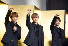 左からFANTASTICS from EXILE TRIBEの佐藤大樹、八木勇征、木村慧人。